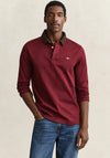 Gant Cord Collar Heavy Rugby Shirt, Deep Grape Wine