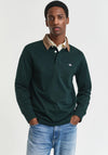 Gant Cord Collar Heavy Rugger Polo Shirt, Tartan Green