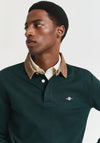 Gant Cord Collar Heavy Rugger Polo Shirt, Tartan Green