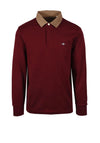 Gant Cord Collar Heavy Rugger Polo Shirt, Wine
