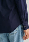 Gant Cotton Linen Shirt, Evening Blue
