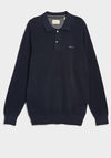 Gant Cotton Pique Polo Sweater, Evening Blue
