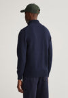 Gant D1 Casual Cotton Half Zip Sweater, Evening Blue