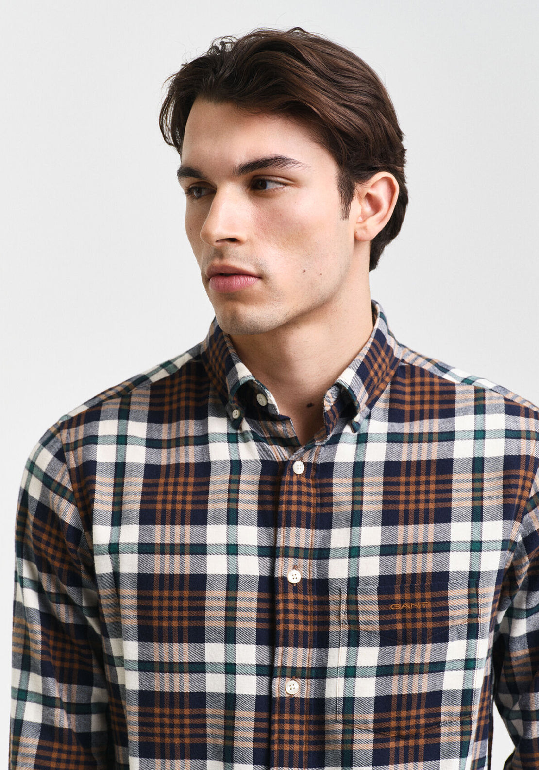 Gant Flannel Plaid Shirt, Brown Multi