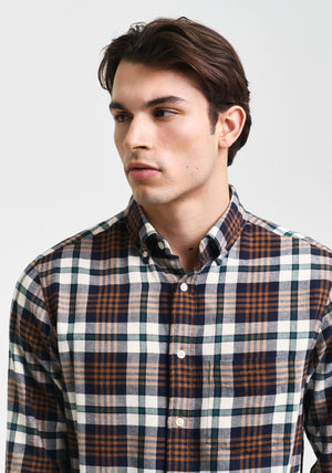 Gant Flannel Plaid Shirt, Brown Multi