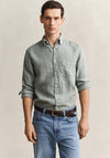 Gant Garment Dyed Linen Shirt, Duck Egg Blue