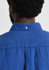 Gant Garment Dyed Linen Shirt, Rich Blue