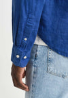 Gant Garment Dyed Linen Shirt, Rich Blue