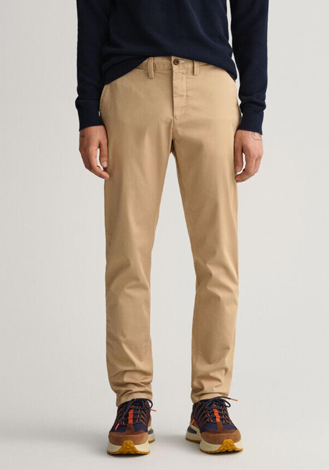 Gant Hallden Twill Chinos, Dark Khaki