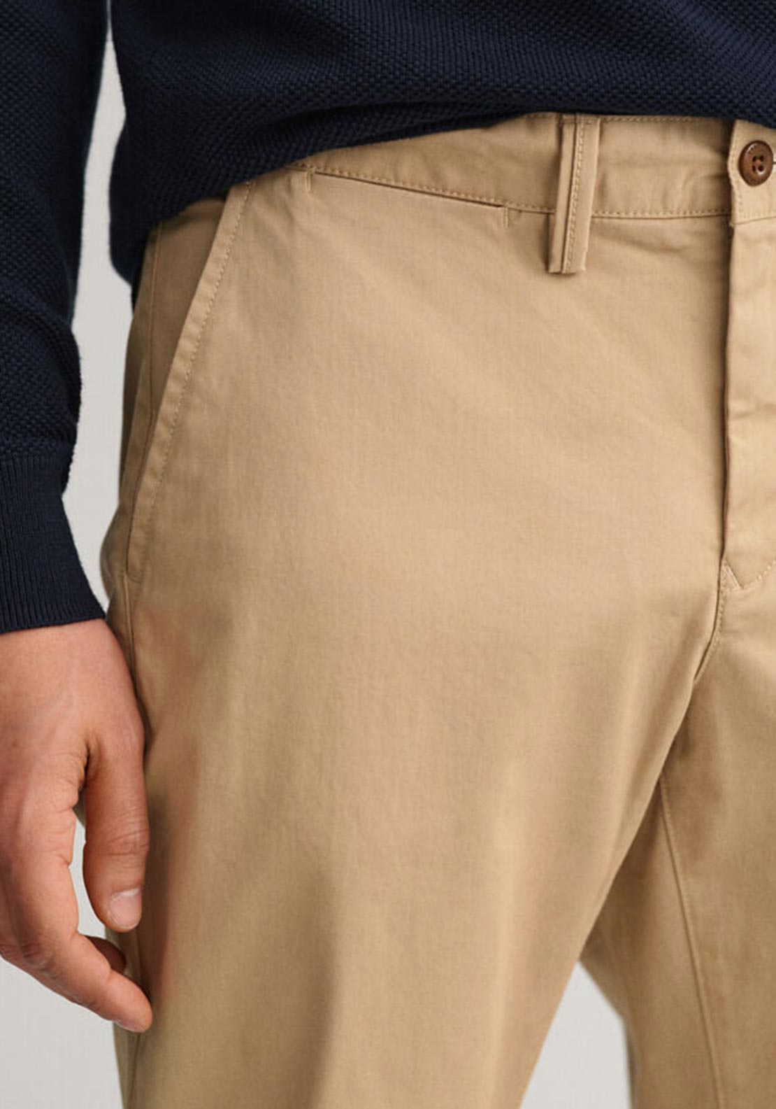 Gant Hallden Twill Chinos, Dark Khaki