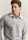 Gant Heather Rugby Shirt, Grey Melange