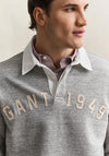 Gant Heather Rugby Shirt, Grey Melange