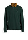 Gant Sheild Heavy Rugger Corduroy Collar Polo Shirt, Tartan Green