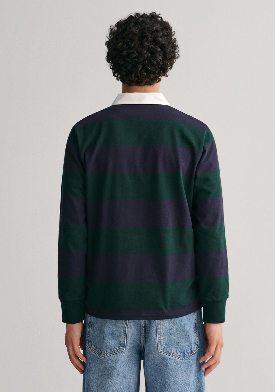 Gant Sheild Heavy Rugger Barstripe Polo Shirt, Tartan Green