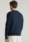 Gant Micro Textured Crew Neck Sweater, Evening Blue