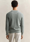 Gant Micro Textured Cotton Sweater, Duck Egg Blue