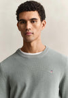 Gant Micro Textured Cotton Sweater, Duck Egg Blue