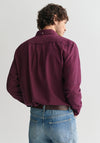 Gant Microcheck Flannel Shirt, Wine Red