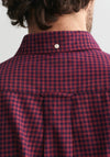 Gant Microcheck Flannel Shirt, Wine Red