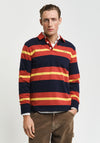 Gant Multistripe Heavy Rugger Polo Shirt, Iron Red