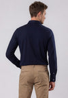 Gant Pima Long Sleeve Polo Shirt, Navy