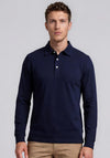 Gant Pima Long Sleeve Polo Shirt, Navy