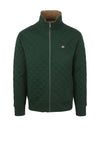 Gant Quilted Cord Collar Full Zip Jacket, Tartan Green