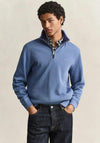 Gant Sacker Rib Half Zip Sweatshirt, Blue Horizon