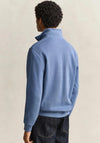 Gant Sacker Rib Half Zip Sweatshirt, Blue Horizon