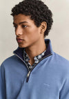 Gant Sacker Rib Half Zip Sweatshirt, Blue Horizon