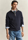 Gant Sacker Rib Half Zip Sweatshirt, Navy