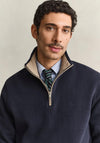 Gant Sacker Rib Half Zip Sweatshirt, Navy