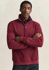 Gant Sacker Rib Half Zip Sweatshirt, Deep Grape Wine