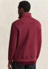 Gant Sacker Rib Half Zip Sweatshirt, Deep Grape Wine