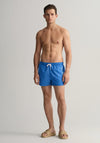 Gant Seasucker Logo Swim Shorts, Day Blue