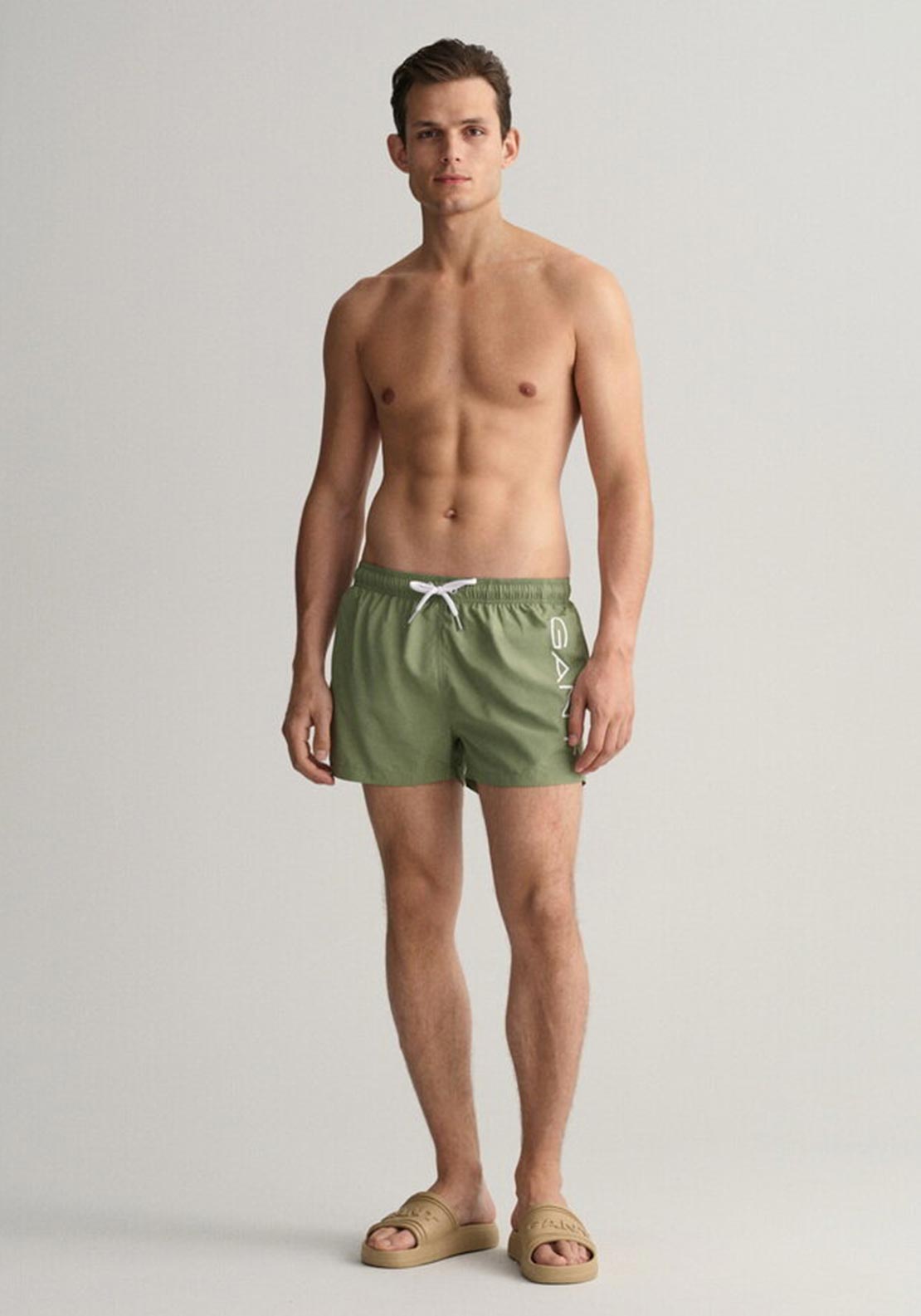 Gant Seasucker Logo Swim Shorts, Kalamanta Green