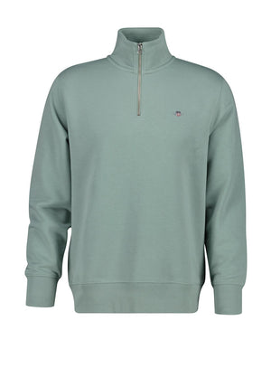 Gant Sheild Half Zip Sweatshirt, Duck Egg Blue