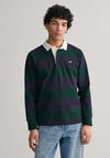 Gant Sheild Heavy Rugger Barstripe Polo Shirt, Tartan Green