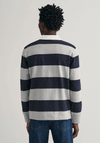 Gant Sheild Heavy Rugger Barstripe Polo Shirt, Grey Melange