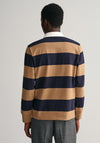 Gant Sheild Heavy Rugger Barstripe Polo Shirt, Warm Khaki