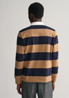 Gant Sheild Heavy Rugger Barstripe Polo Shirt, Warm Khaki