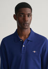 Gant Shield Long Sleeve Pique Polo Shirt, Rich Navy
