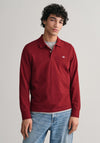 Gant Shield Long Sleeve Pique Polo Shirt, Plumped Red