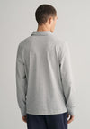 Gant Shield Long Sleeve Pique Polo Shirt, Grey Melange