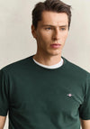Gant Shield Crew Neck T-Shirt, Tartan Green
