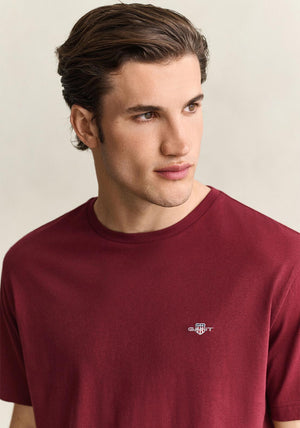 Gant Shield Crew Neck T-Shirt, Deep Grape Wine