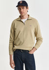 Gant Sheild Half Zip Sweatshirt, Beige