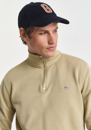 Gant Sheild Half Zip Sweatshirt, Beige
