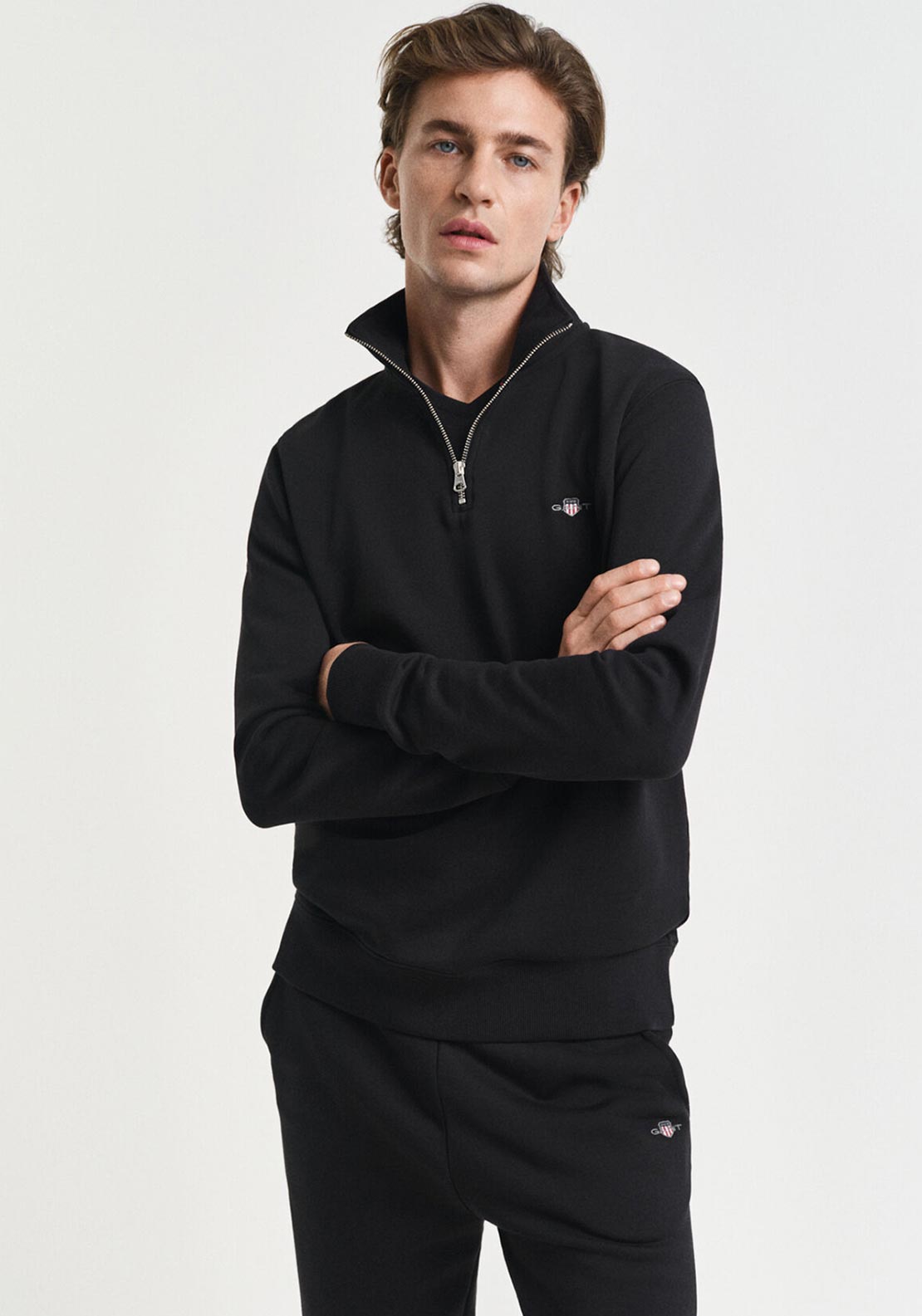 Gant Shield Half Zip Sweatshirt, Black