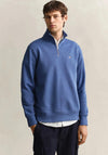 Gant Shield Half Zip Sweatshirt, Vintage Blue